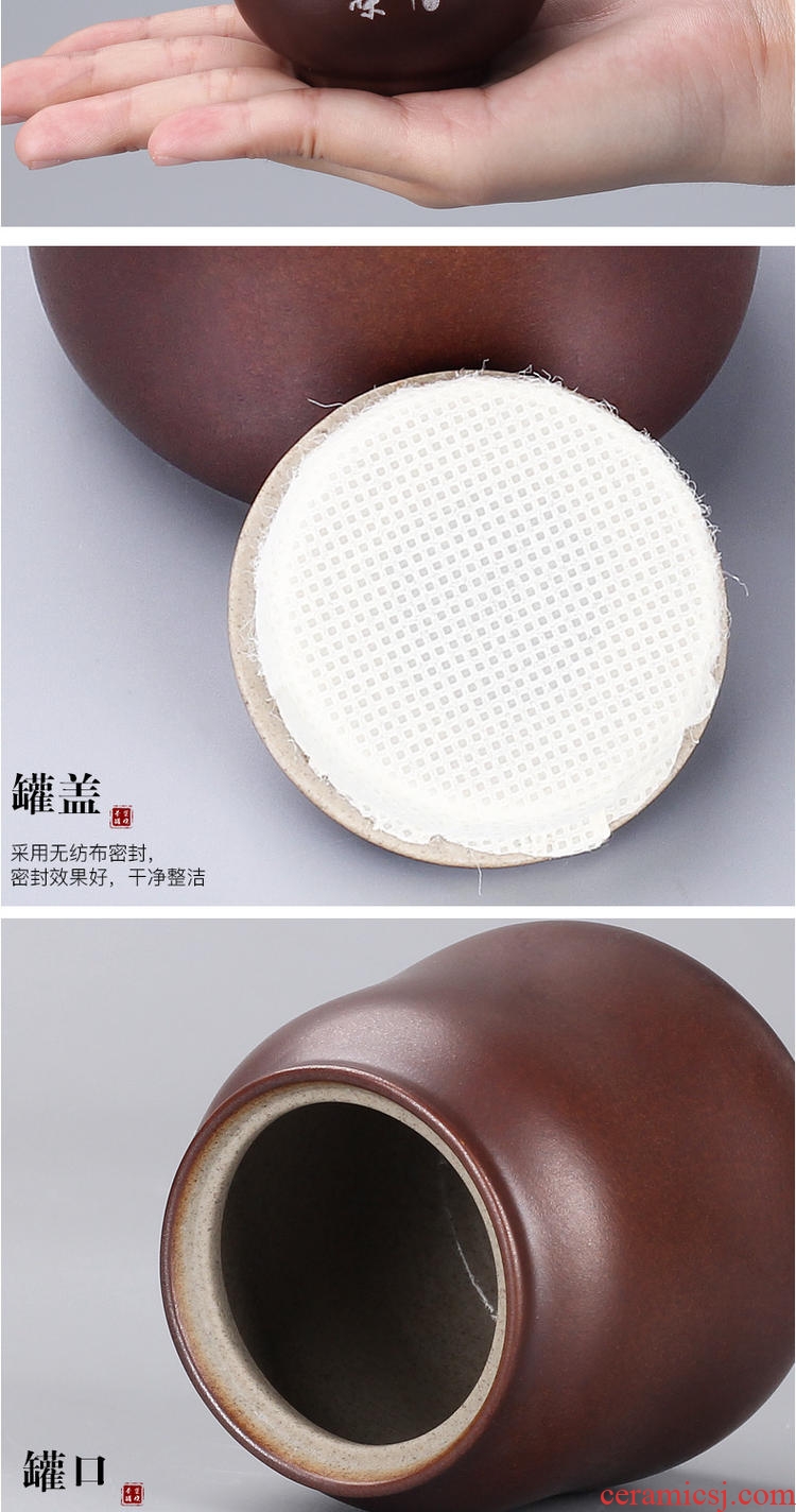 Four - walled yard ceramic creative caddy fixings firewood seal pot small tea boxes mini storage tank to customize LOGO