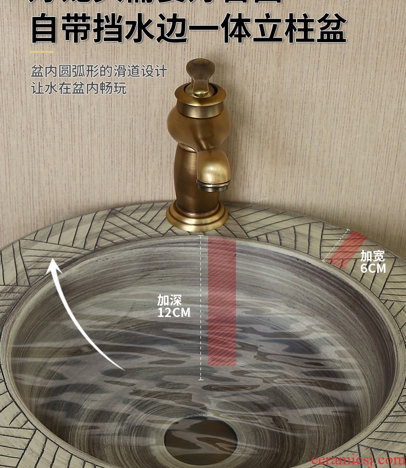 Ceramic sinks pillar lavabo floor toilet lavabo, one basin to is suing the column basin