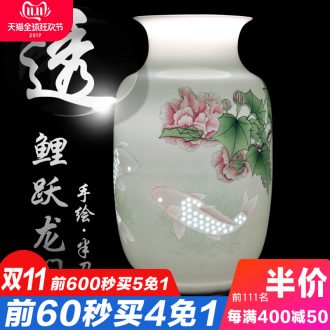 Jingdezhen ceramic fish hand knife clay its vases, flower arrangement of Chinese style home sitting room adornment penjing collection