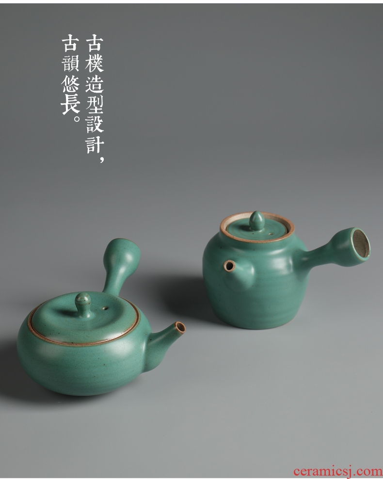 Restoring ancient ways is good source of coarse pottery teapot manual day type style up tea kungfu tea set ceramic pot of gift boxes