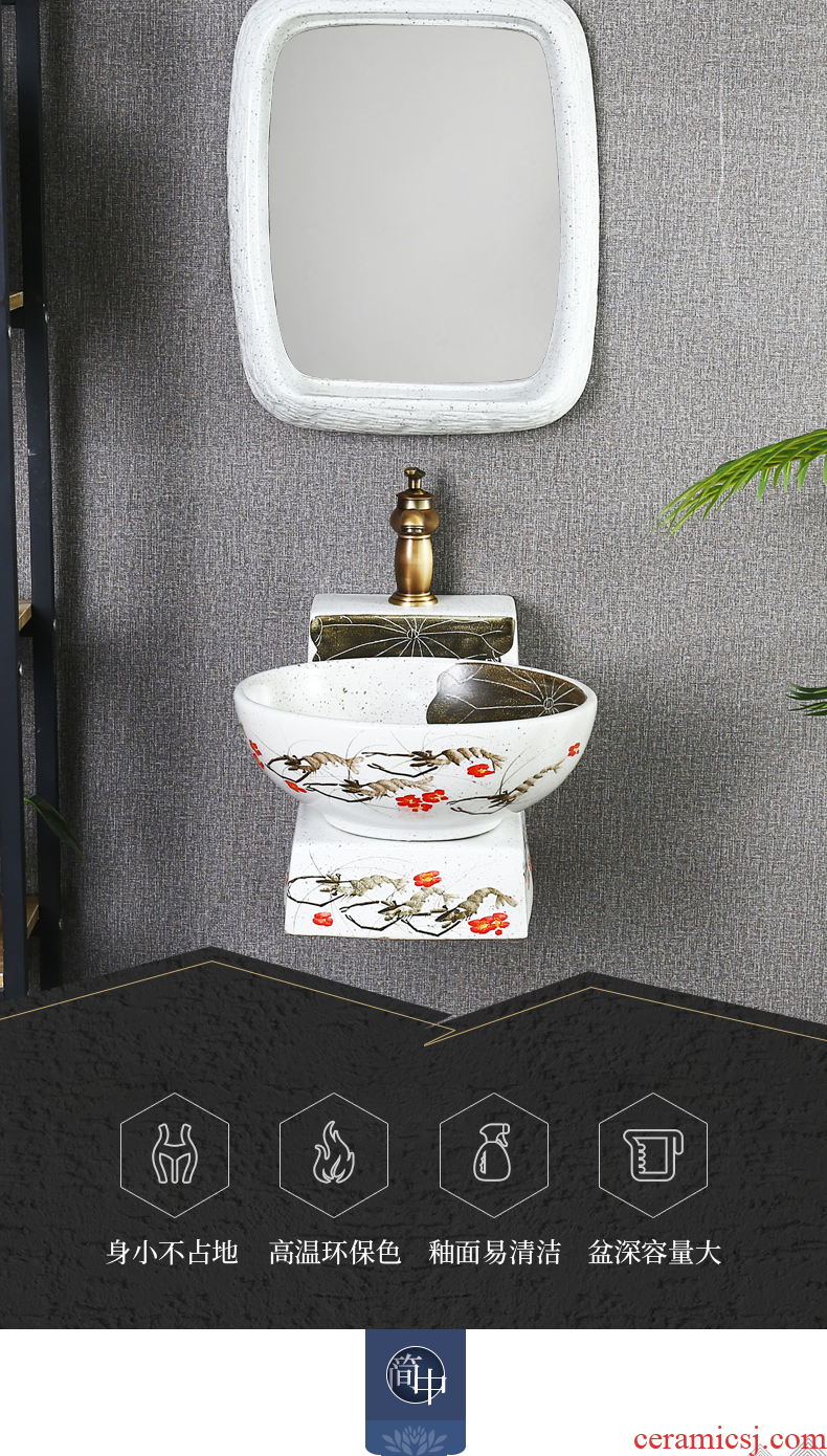 Post, neat new Chinese style ceramic hanging lavabo lavatory toilet wash gargle hang a wall lavatory basin