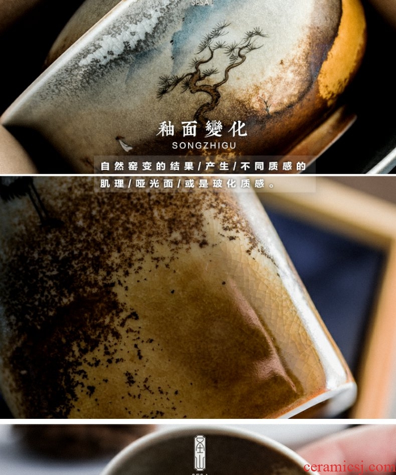 Continuous grain of wood up change hand - made humanities kei chan tureen jingdezhen kung fu tea set three to make tea tureen ceramic bowl