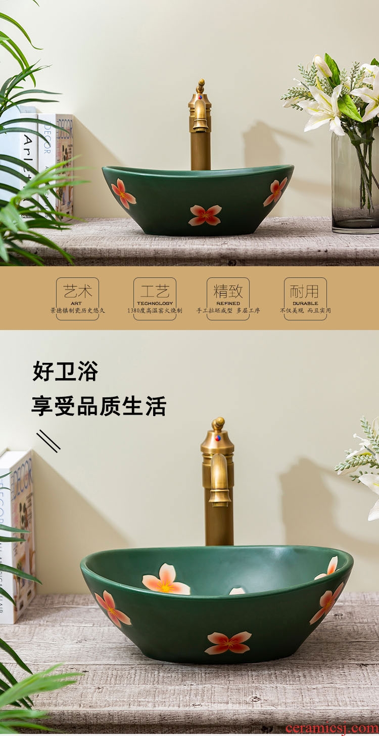 Jingdezhen ceramic toilet stage basin rain spring for wash basin, small family the lavatory toilet lavabo art