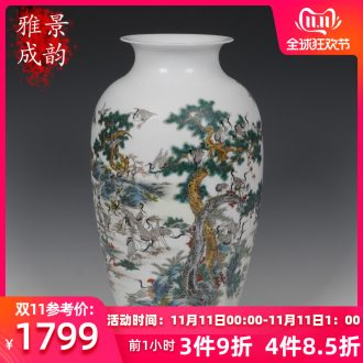 Archaize of jingdezhen ceramics powder enamel heavy industry landscape vase Zhang Bingxiang sitting room adornment handicraft furnishing articles