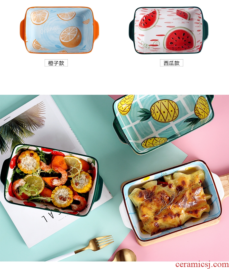 Japanese cheese baked FanPan household microwave ceramic pan western - style food tableware plate creative baking dish plate of roasted bowl