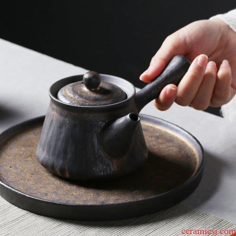 Manual is good source of iron 秞 single surface ceramic teapot filter kung fu tea set gold pot of tea tea tea