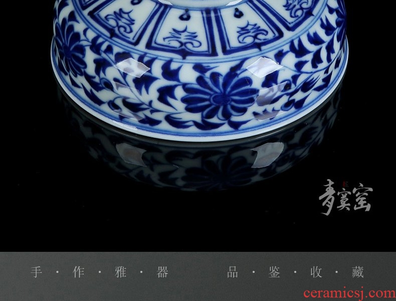 Continuous grain up jingdezhen blue and white porcelain ceramic cups kung fu the qing was small single CPU master cup tea tea light cup