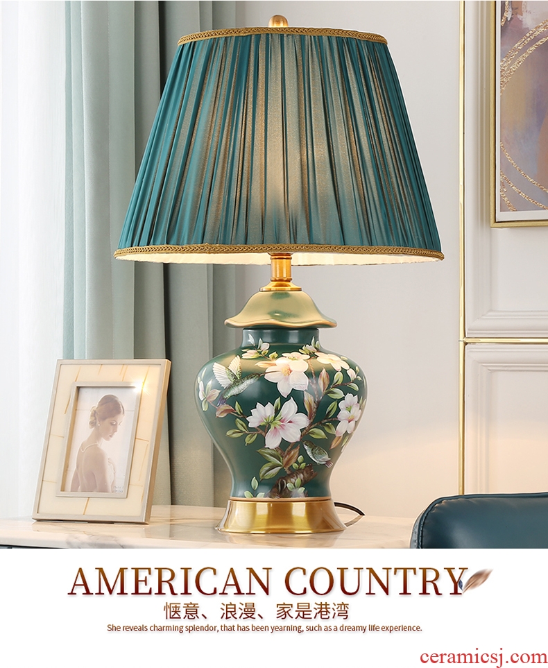 Robbie Australia Europe type desk lamp bedroom nightstand lamp creative contracted and I American household sweet American ceramic lamp