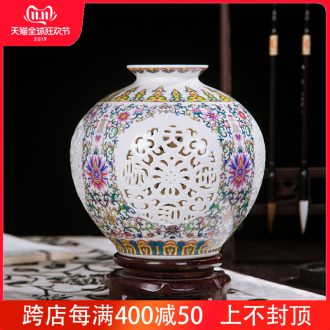 Jingdezhen ceramics vase furnishing articles hollow out modern classical porcelain sitting room ark, crafts home decoration