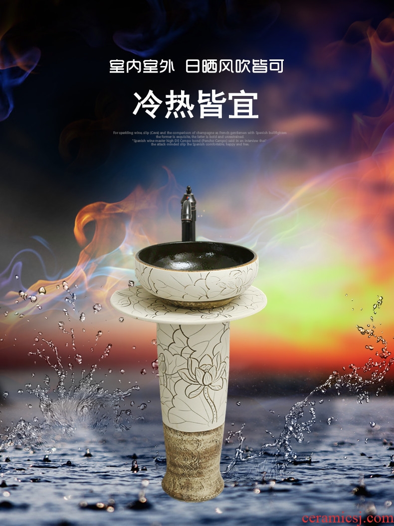 Nordic sink basin of pillar type washs a face ceramic column balcony is suing toilet ground sink basin courtyard