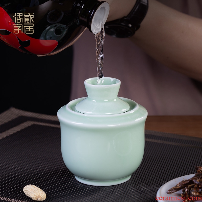 Lo wei wen hip household iron jar of jingdezhen ceramic old wine suits for liquor rice wine wine wine