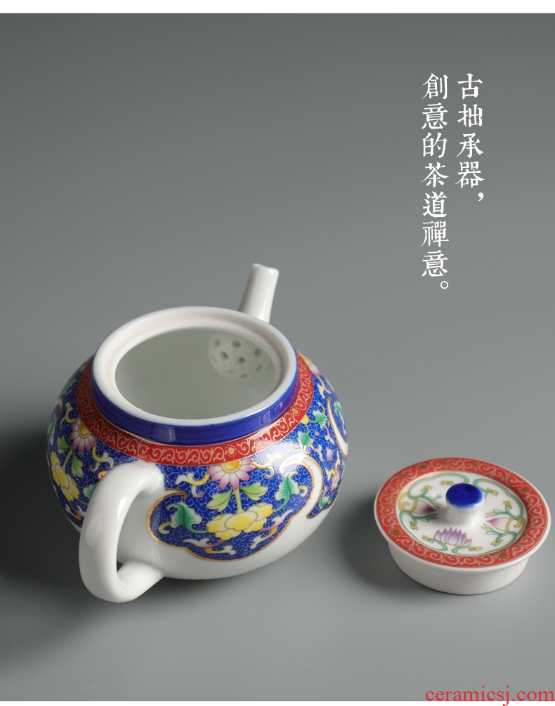 Is good source colored enamel teapot ceramic household kung fu tea tea tea, green tea tea, single pot of tea