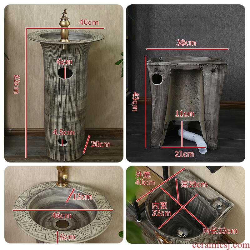 Ceramic sinks pillar lavabo floor toilet lavabo, one basin to is suing the column basin