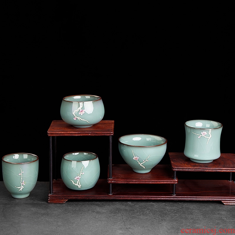Up with tire iron ice tea cups of crack large ceramic kunfu tea tea sample tea cup, master cup single CPU move