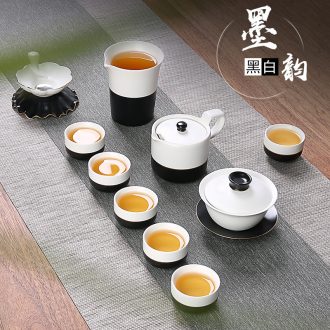 Japanese contracted kung fu tea set ceramic household utensils cup lid bowl of a complete set of jingdezhen tea service