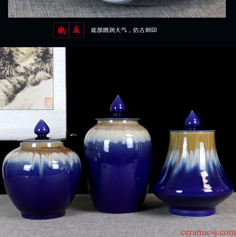 The General color glaze tank storage tank caddy fixings jingdezhen ceramics furnishing articles I household adornment handicraft