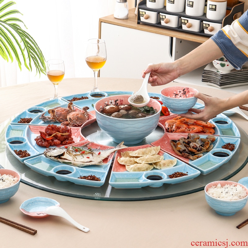 Creative new seafood hot pot dishes suit household ceramics reunion dinner party web celebrity platter tableware