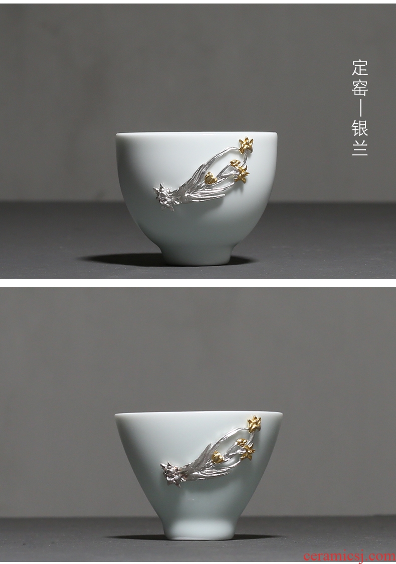 YanXiang lane five ancient jun silver cups, ceramic kung fu tea sets your up sample tea cup