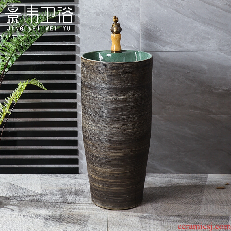 Floor pillar basin ceramic one pillar type restoring ancient ways is suing patio vertical lavatory basin of wash one household