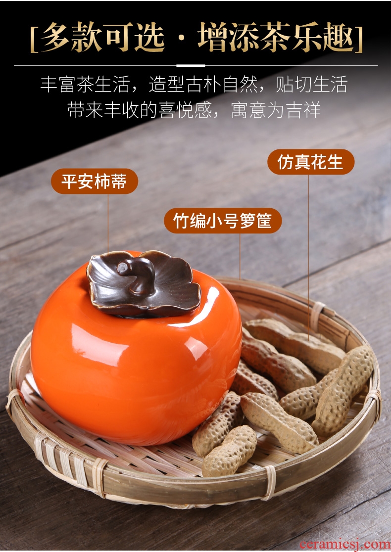 Auspicious industry persimmon creative caddy fixings household ceramics seal storage POTS small POTS logo gifts custom
