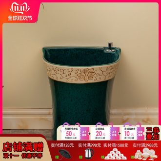 Retro ceramic automatic toilet water to wash the mop pool home land basin balcony is suing floor mop pool