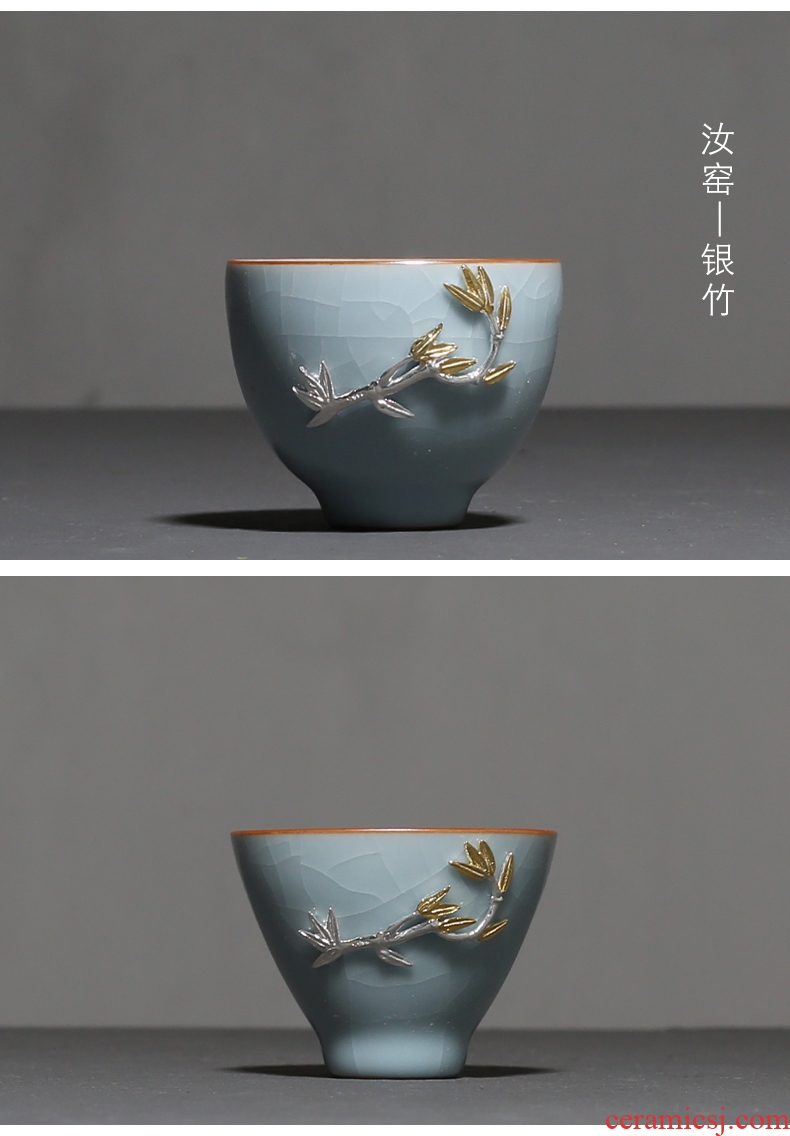 YanXiang lane five ancient jun silver cups, ceramic kung fu tea sets your up sample tea cup