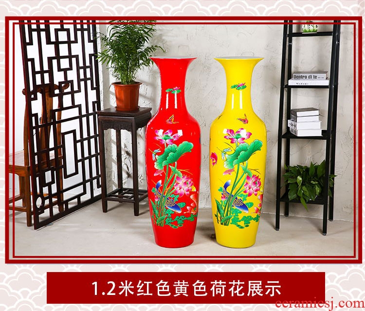Jingdezhen ceramic furnishing articles hand - made big dried flower vase planting Chinese office sitting room porch decoration craft gift - 585896298419