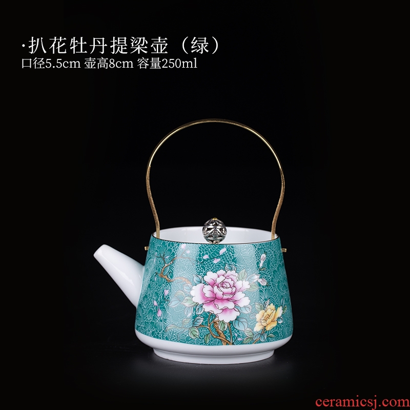 Grilled, flowers of jingdezhen ceramic teapot single pot small household ceramic teapot small mini girder pot