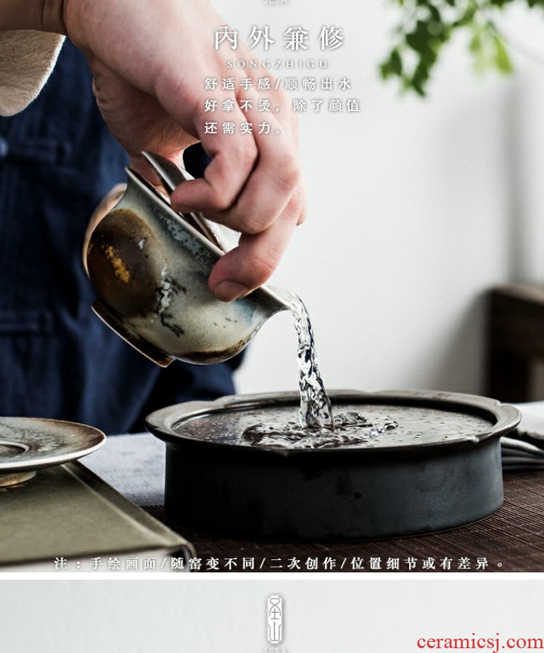 Continuous grain of wood up change hand - made humanities kei chan tureen jingdezhen kung fu tea set three to make tea tureen ceramic bowl