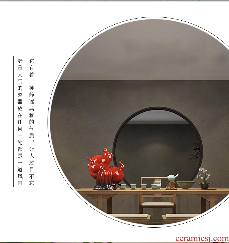 Jingdezhen ceramics variable glaze business needs new classical Chinese style gifts zodiac horses office decoration furnishing articles
