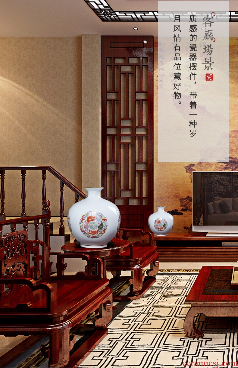 Jingdezhen ceramics archaize floret bottle of flower arranging the sitting room of Chinese style household rich ancient frame crafts pomegranate bottle furnishing articles
