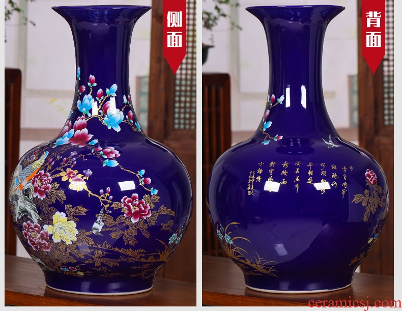 Jingdezhen ceramics manual hand - made bright future of large blue and white porcelain vase sitting room hotel decoration furnishing articles - 589706638790