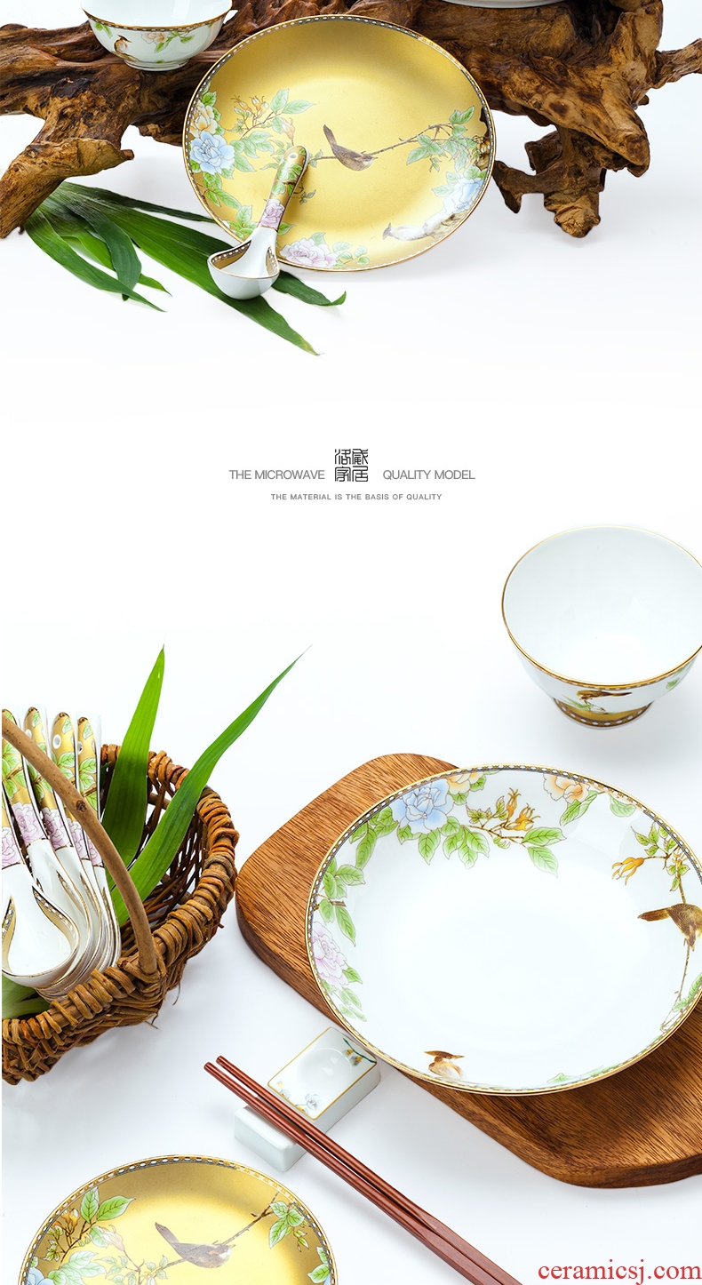 Blower, jingdezhen ceramic tableware suit light dishes to use Chinese wind high - end key-2 luxury ceramics dishes