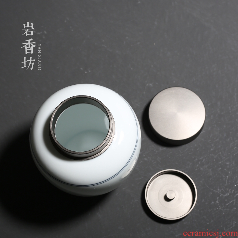 YanXiang fang include simple ceramic alloy cover sealing ceramic tea caddy fixings wake receives POTS