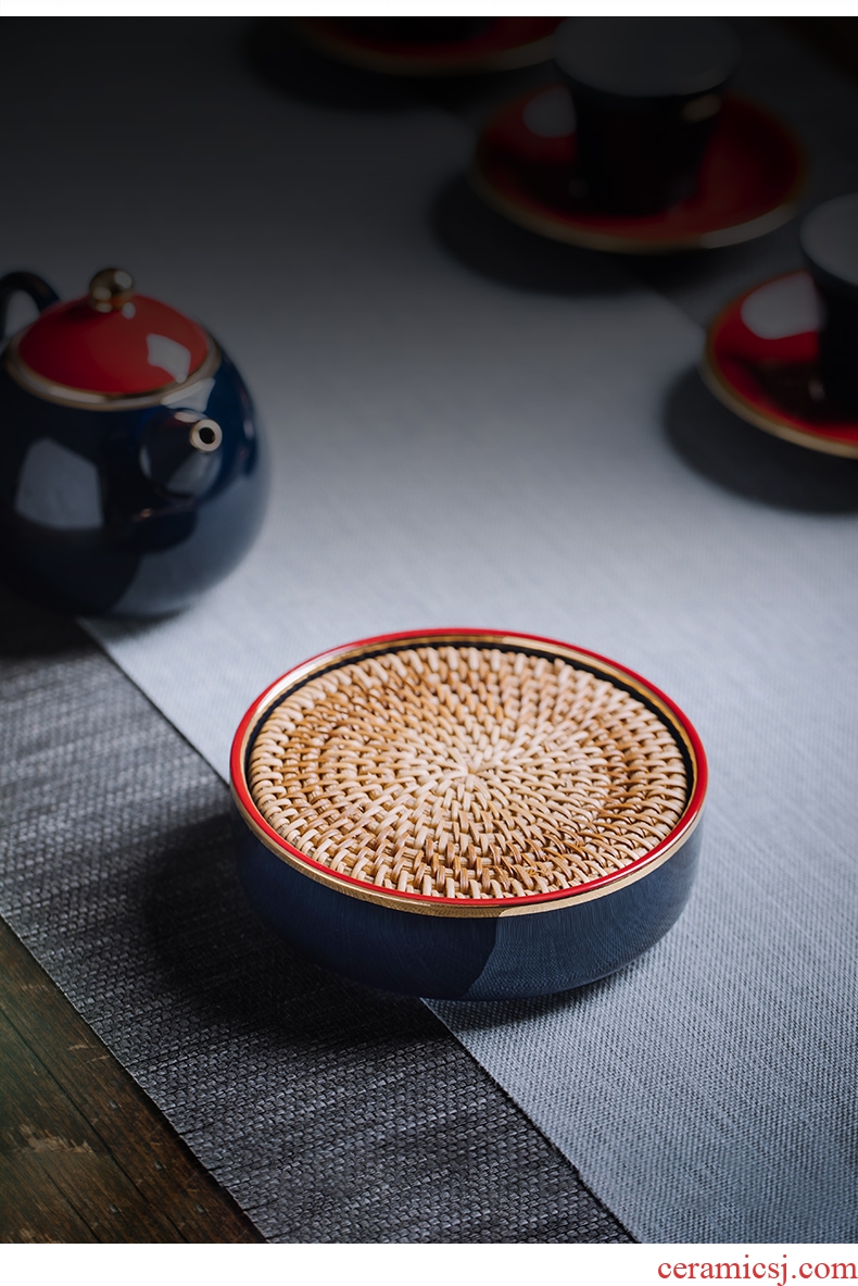 Creative regnant yipin pot pot bearing pot bearing ceramic contracted dry mercifully kung fu tea tea tray of pot dish