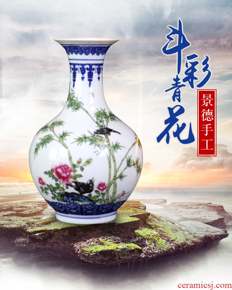 The Bucket color blue and white porcelain vase furnishing articles sitting room TV ark, small decorative arts and crafts flower arranging archaize jingdezhen ceramics