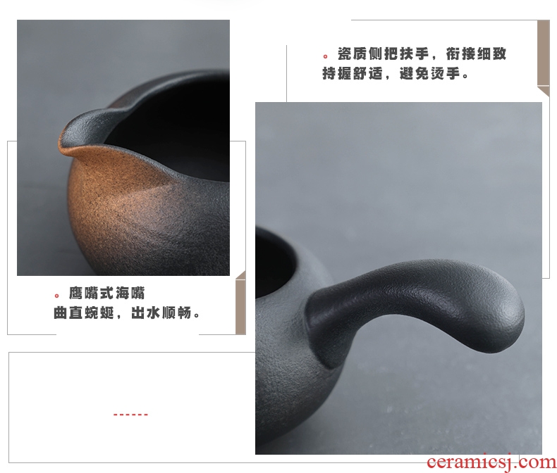 Bo yiu-chee Japanese coarse pottery kung fu tea set tea tureen teapot tea cups to wash to the whole household ceramics