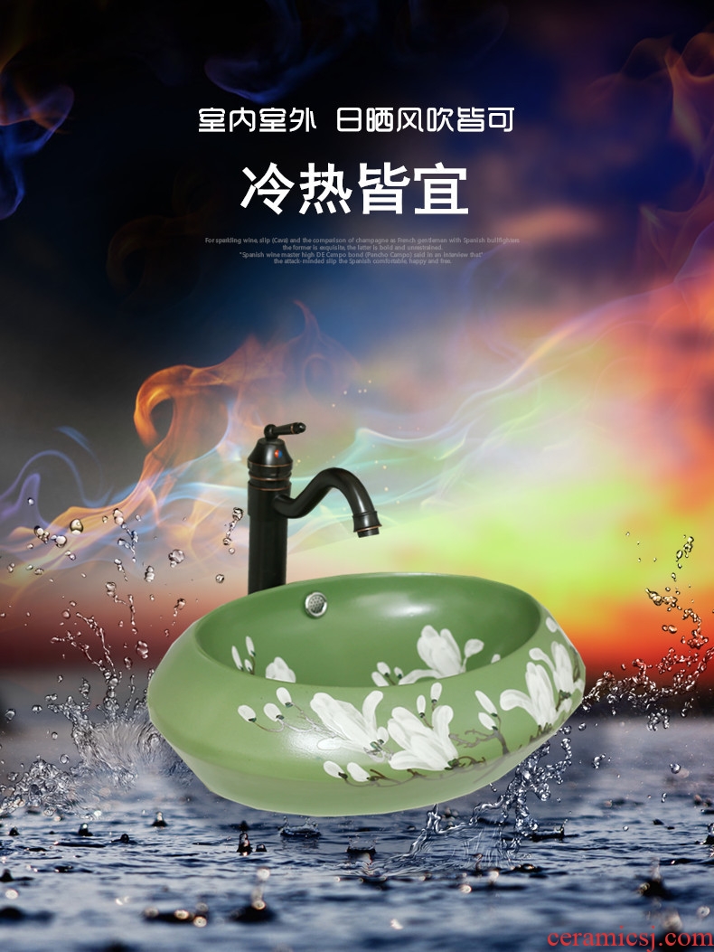 Contracted Europe type ceramic stage basin of household toilet lavabo of new Chinese style restoring ancient ways basin is the basin that wash a face to the balcony