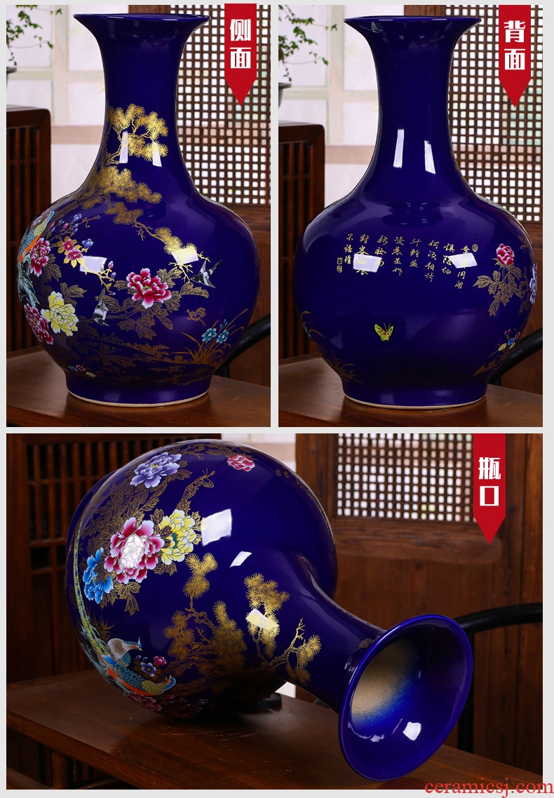 Jingdezhen ceramics manual hand - made bright future of large blue and white porcelain vase sitting room hotel decoration furnishing articles - 589706638790