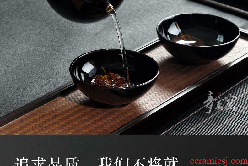 Continuous grain up jingdezhen konoha built green was light ceramic kung fu tea boiled the teapot tea set manually