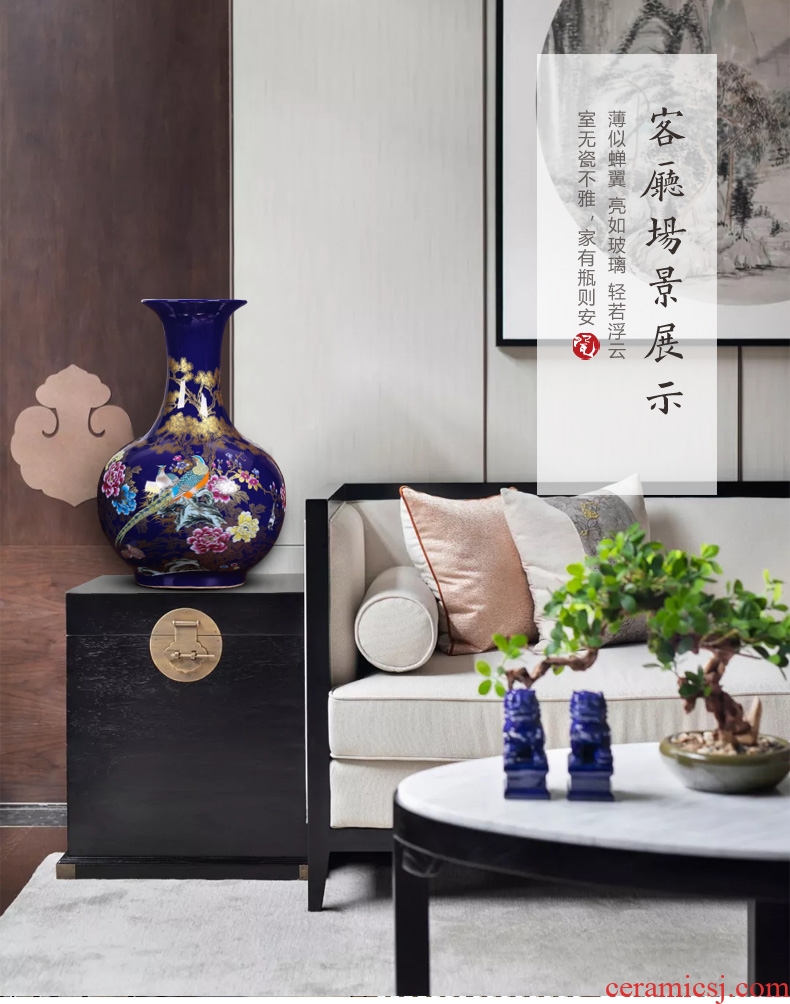 Jingdezhen ceramics manual hand - made bright future of large blue and white porcelain vase sitting room hotel decoration furnishing articles - 589706638790