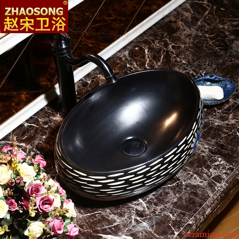 Europe type restoring ancient ways ceramic small household lavabo elliptic toilet stage basin balcony sink basin Chinese style