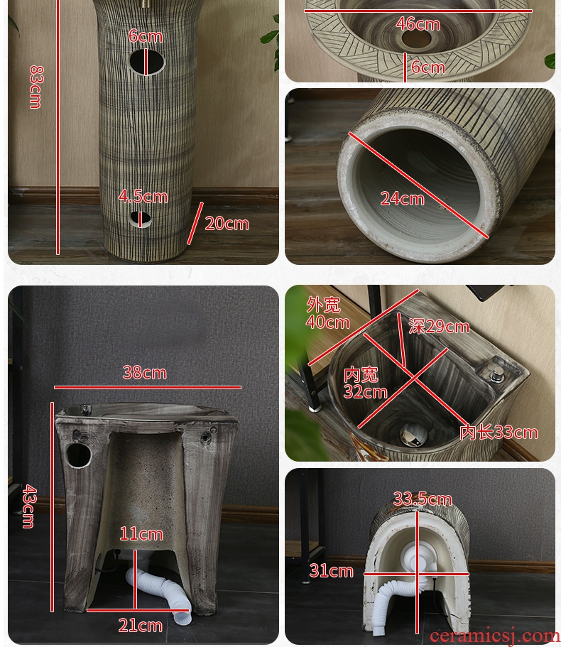 Ceramic sinks pillar lavabo floor toilet lavabo, one basin to is suing the column basin