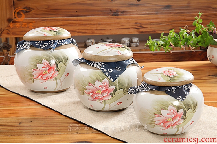 陶与瓷茶叶罐-荷香四溢圆罐茶叶罐(新品)