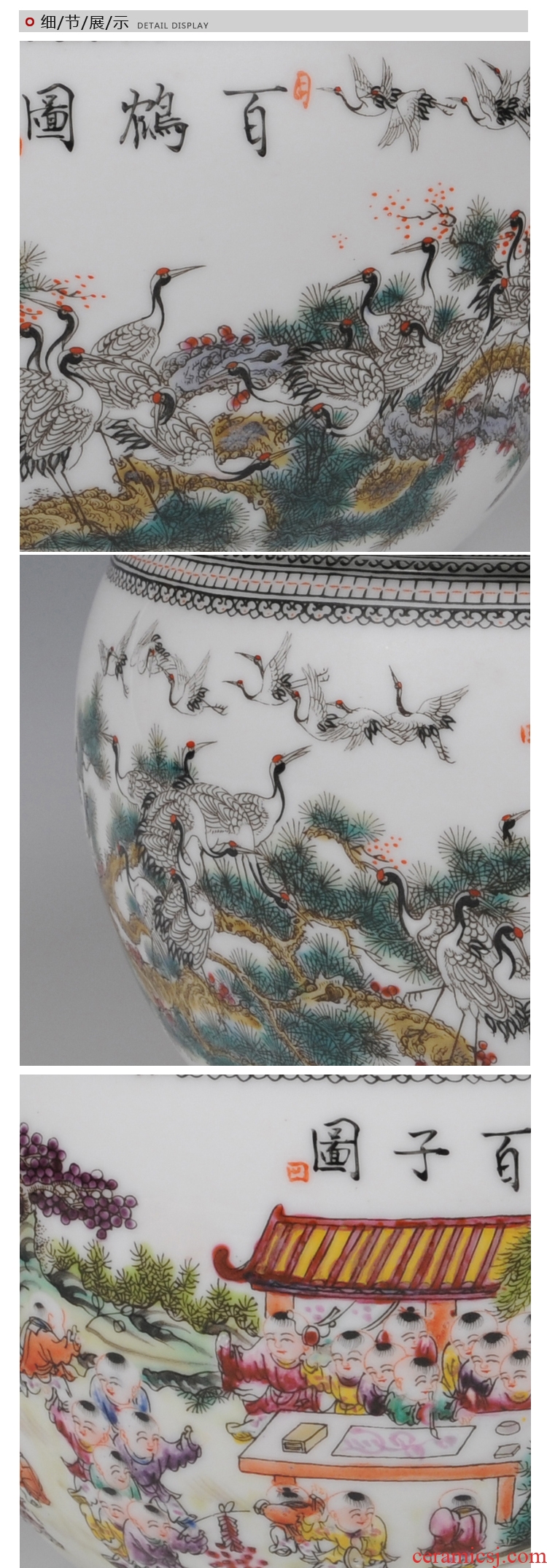 Jingdezhen ceramics hand - made enamel vase sitting room place, Zhang Bingxiang household act the role ofing is tasted writing brush washer from arts and crafts