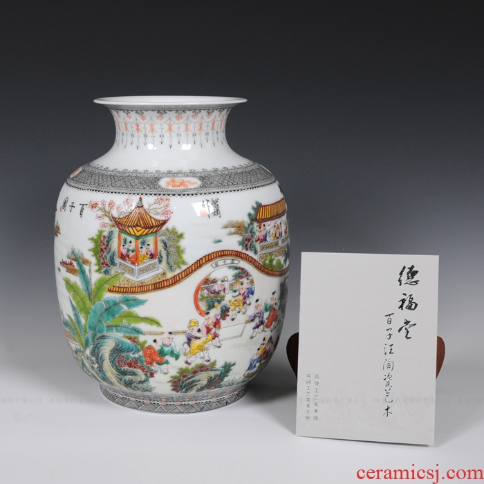 Jingdezhen ceramic vase full manual hand idea gourd Wang Rongjuan Zhang Bingxiang fashion decoration ceramics furnishing articles