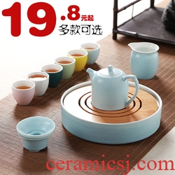 Gorgeous young of a complete set of automatic tea set ceramic household fortunes of a complete set of stone mill lazy people make tea hot prevention