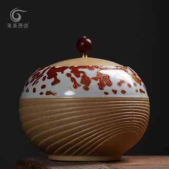 East west tea pot of ceramic seal pot of tea packaging gift box canned copy Chinese lacquer coarse pottery tea pot