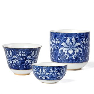 High dehua white porcelain kung fu tea cups antique jade porcelain sample tea cup of blue and white porcelain cup single cup size