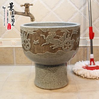 Jingdezhen ceramic art mop cart mop pool bath bucket new crack mop pool the mop bucket